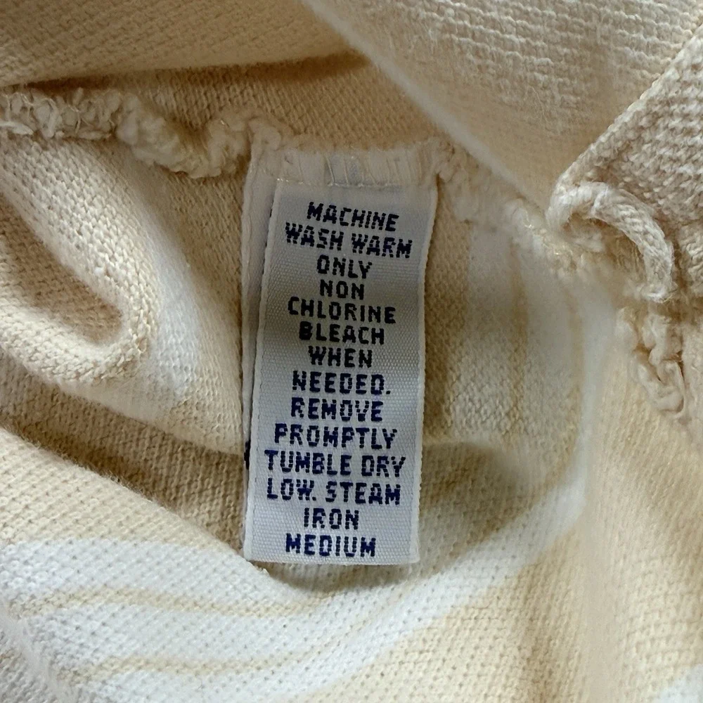 Vintage Polo Ralph Lauren Stripe Polo Shirt Mens XL Pocket USA Beige Cotton